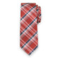 Wąski czerwony krawat w kratę