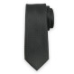 Wąski czarny krawat w prążek