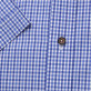 Niebieska taliowana koszula w drobną kratkę