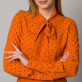 Pomarańczowa bluzka typu long size w groszki 