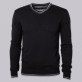 Czarny sweter z szarymi kontrastami
