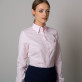 Różowa bluzka typu long size z mankietami na spinki