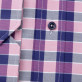 Taliowana koszula w różowo-granatową kratę