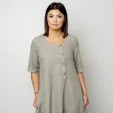 Długa sukienka lniana w kolorze khaki