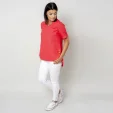 Koralowa bluzka lniana oversize