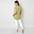 Oliwkowa bluzka lniana oversize