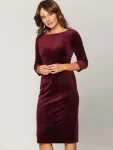Elegancka bordowa sukienka