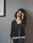 Bluzka welurowa z kapturem