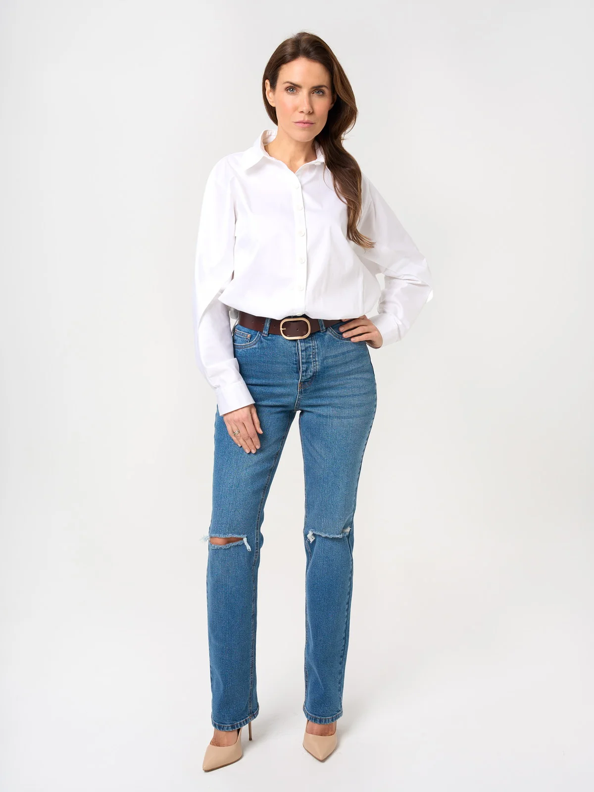 Pasek skórzany damski
