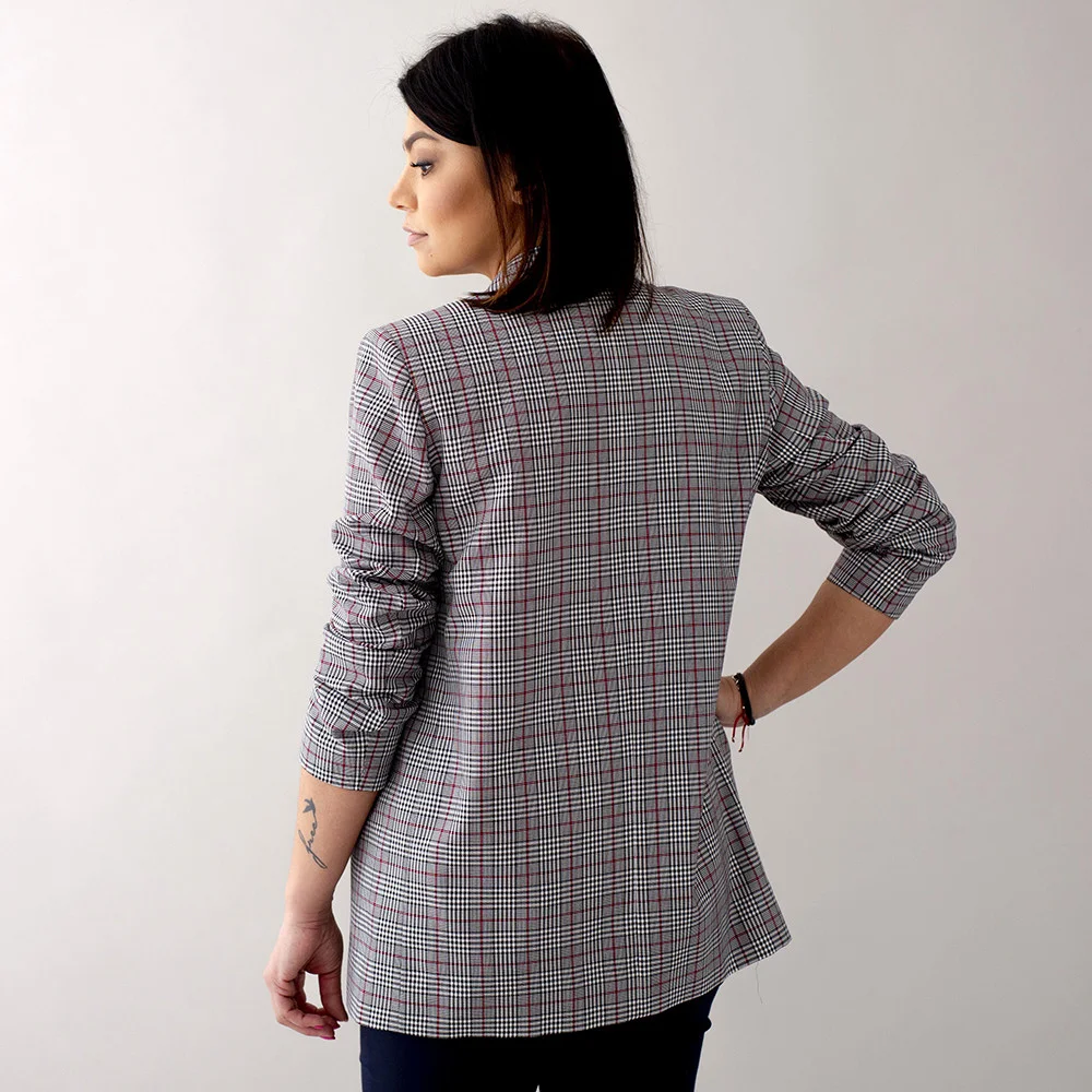 Marynarka damska oversize w kratkę