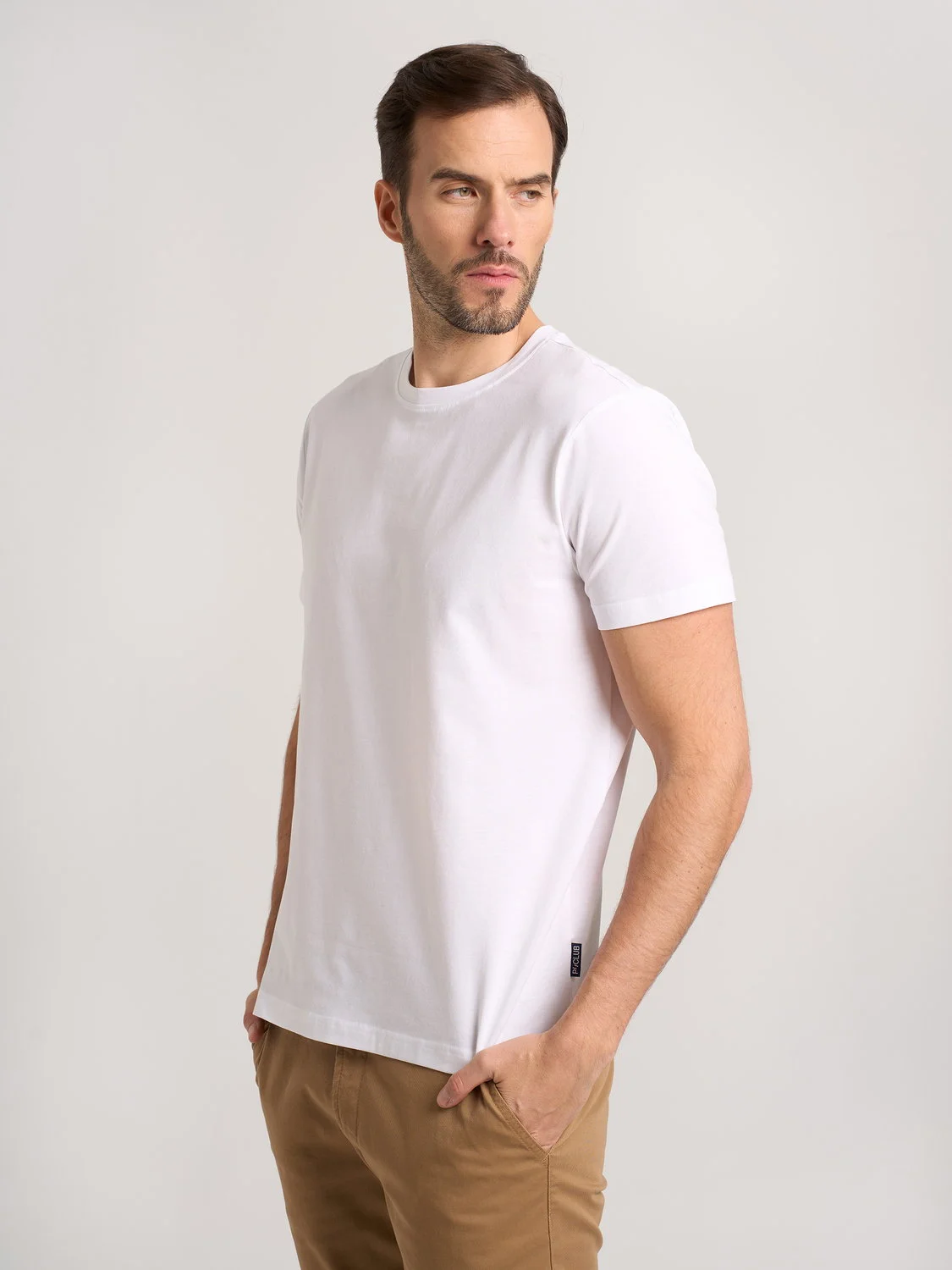 Biały t-shirt męski P Club