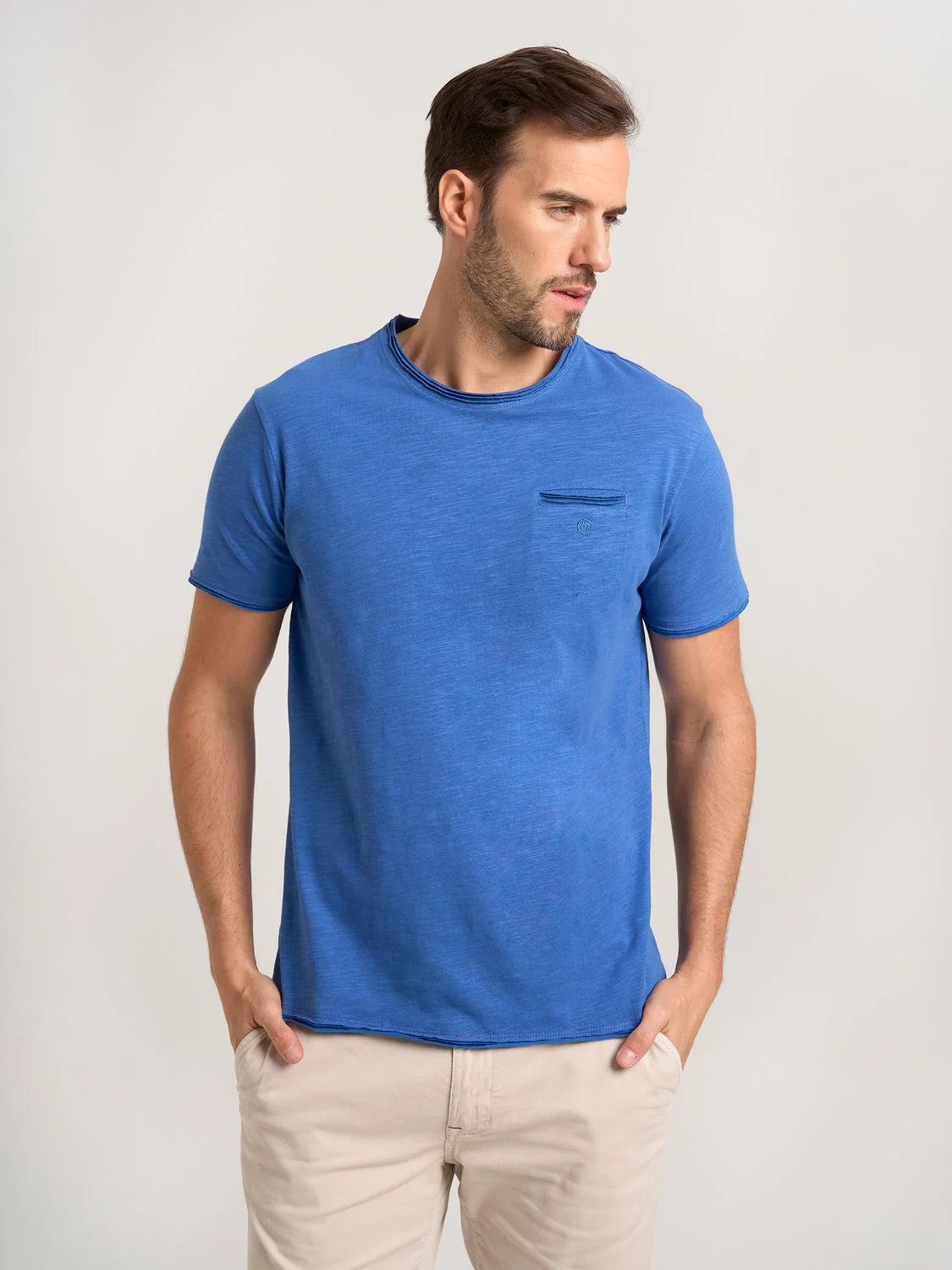 Niebieski t-shirt męski P Club