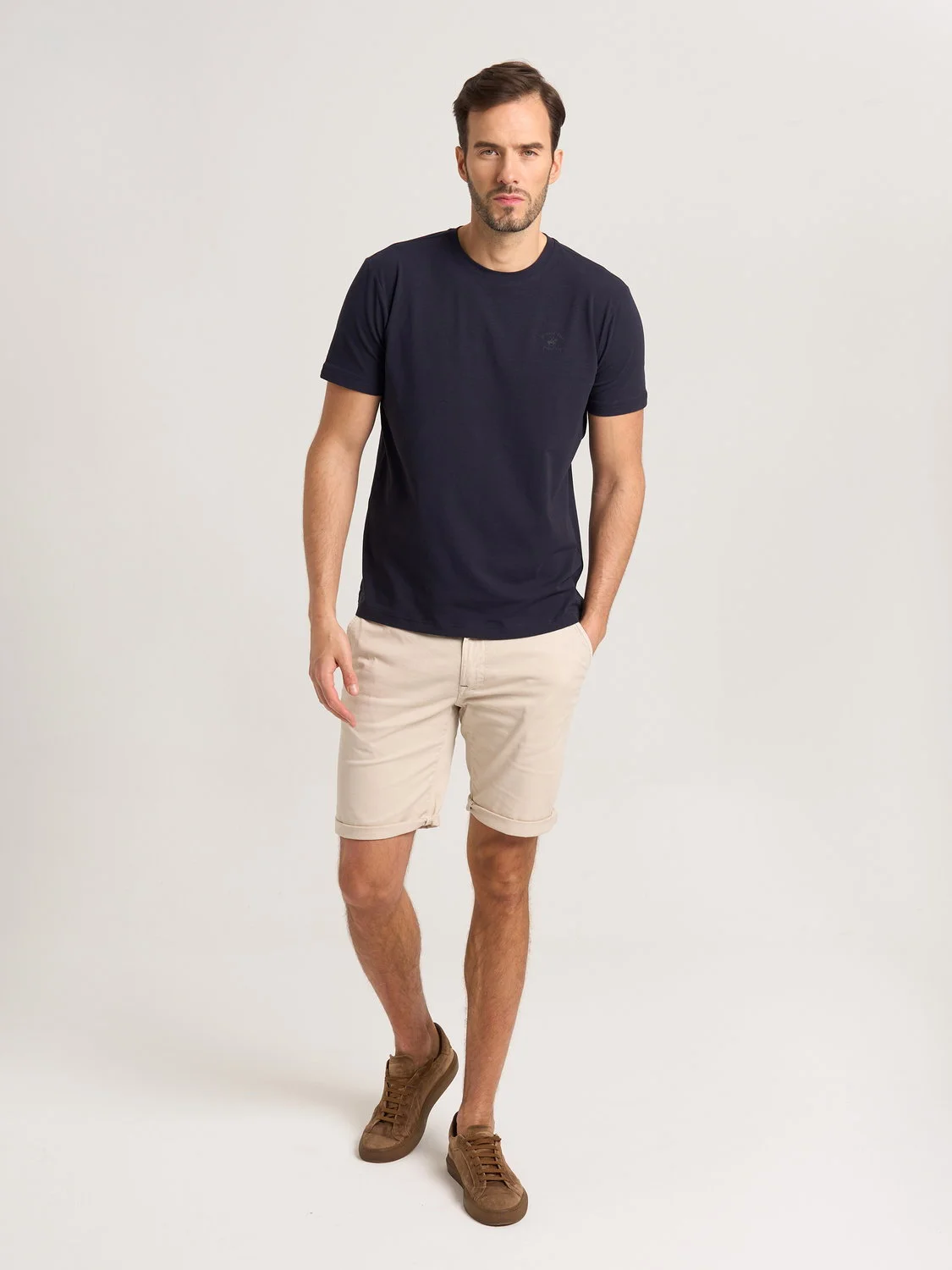Granatowy t-shirt męski Beverly Hills Polo Club
