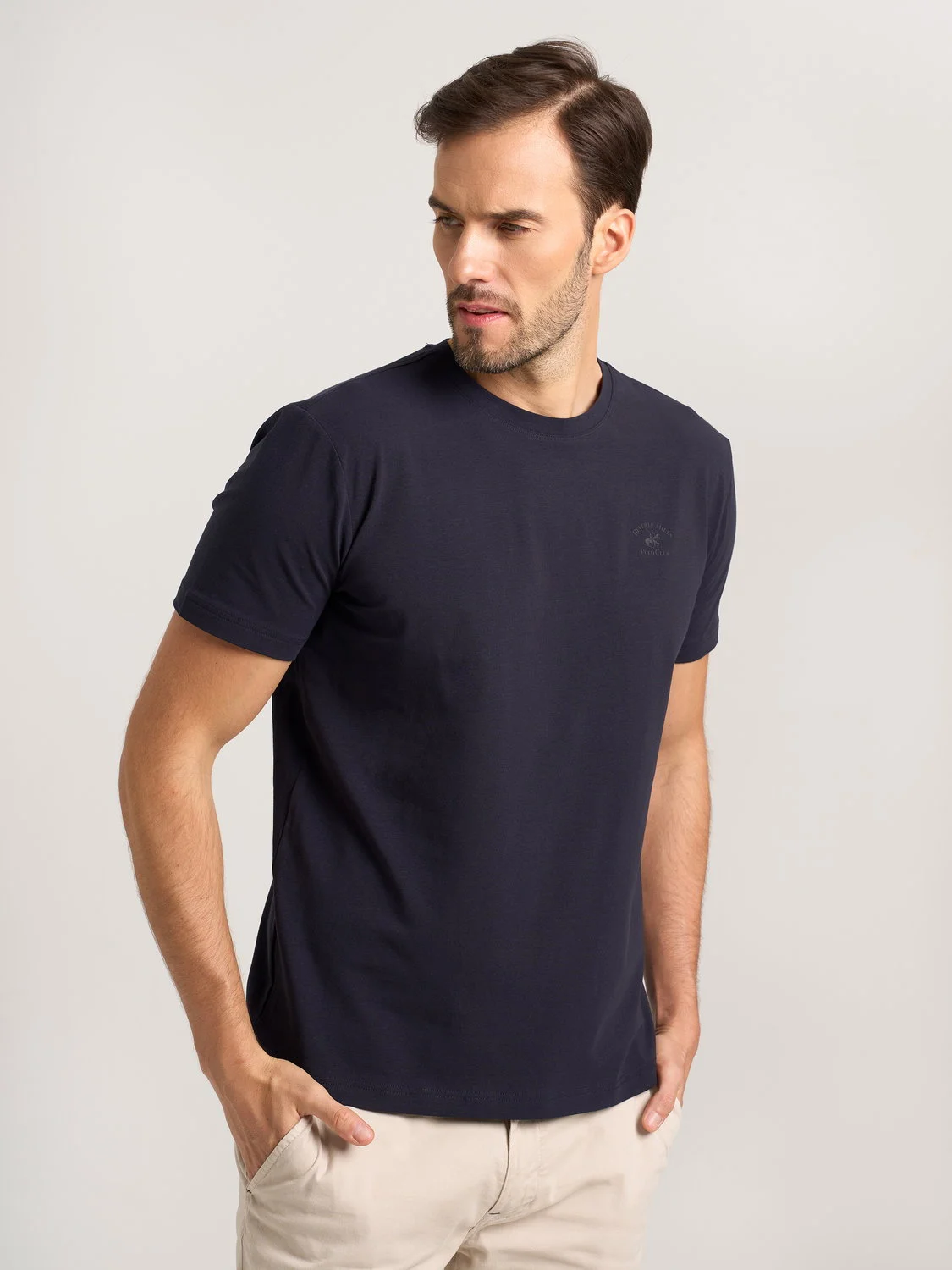 Granatowy t-shirt męski Beverly Hills Polo Club