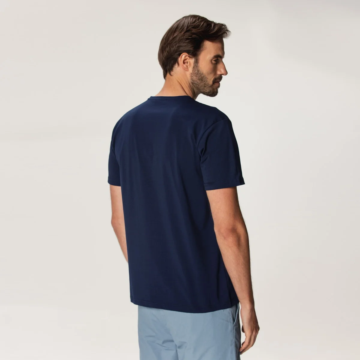 Granatowy t-shirt męski Willsoor (3XL - 5XL)