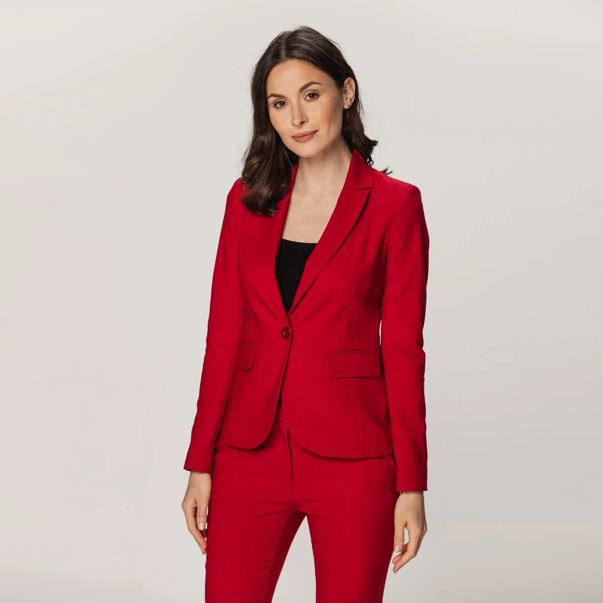 Czerwona marynarka damska Long Size