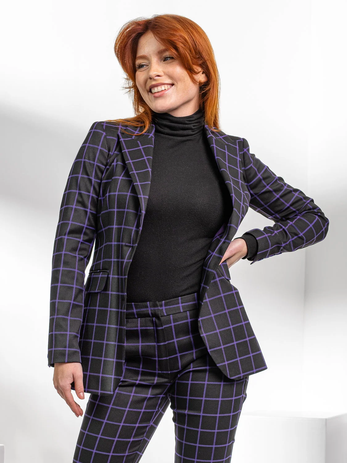Marynarka damska w kratę