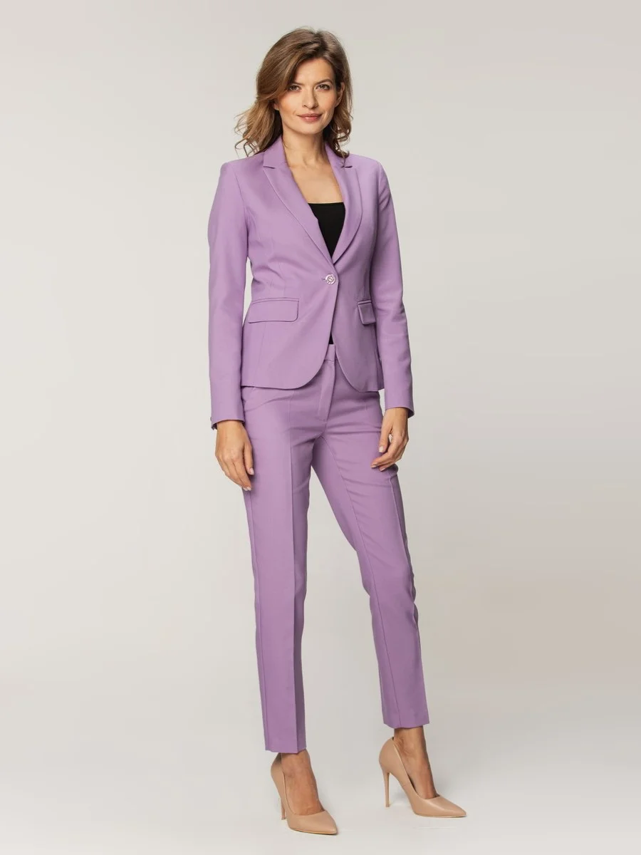 Jasnofioletowa marynarka damska Long Size