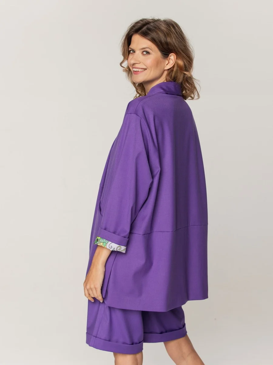 Fioletowa narzutka oversize