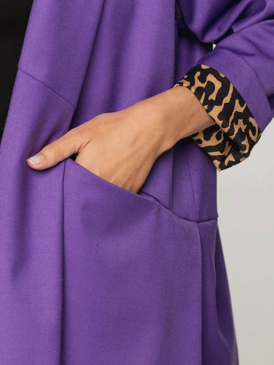 Fioletowa narzutka oversize