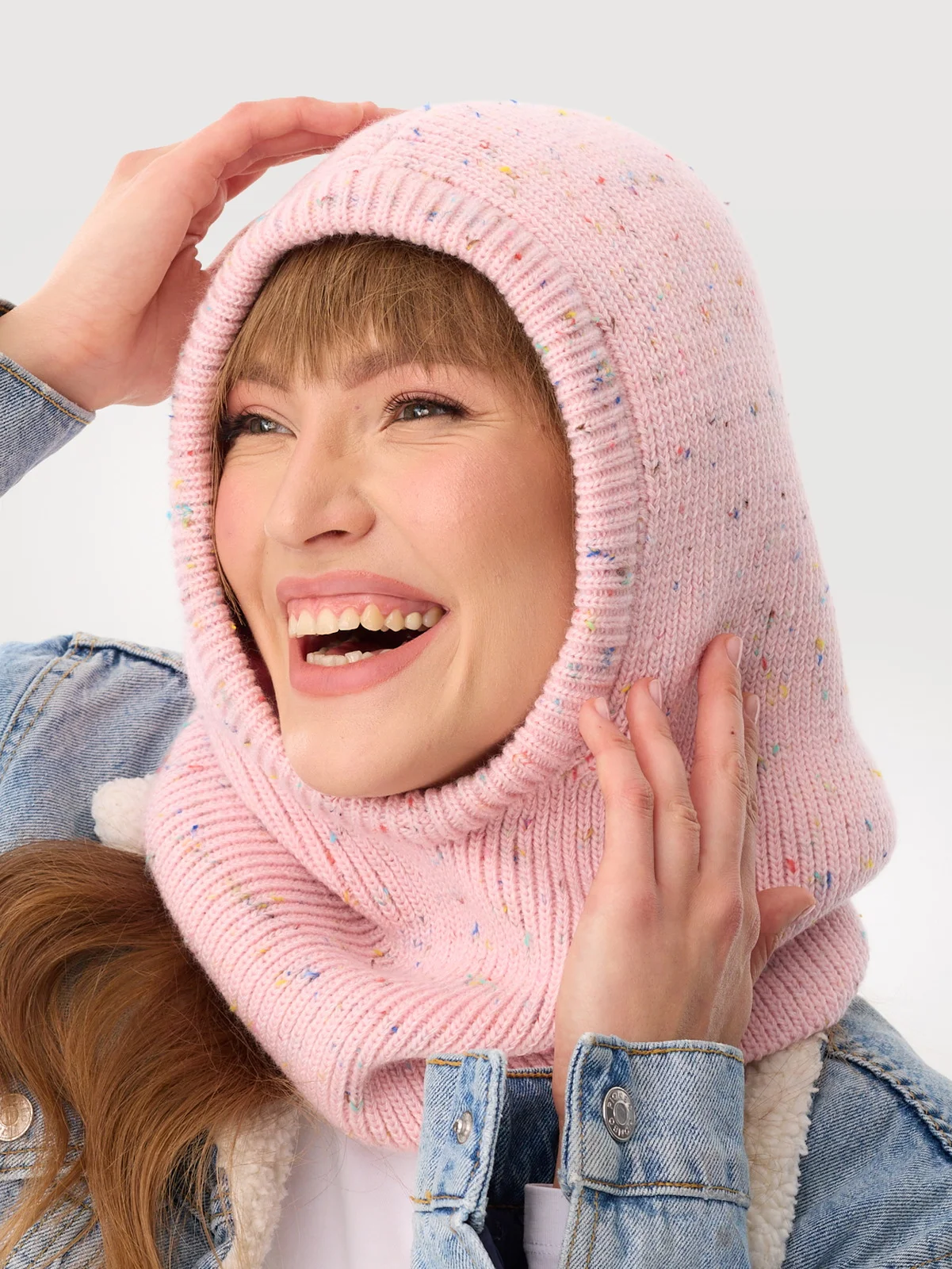 Kaptur Sabfil Balaclava Robin różowy z nopkami