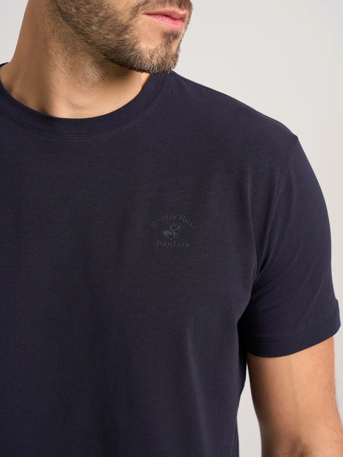 Granatowy t-shirt męski Beverly Hills Polo Club