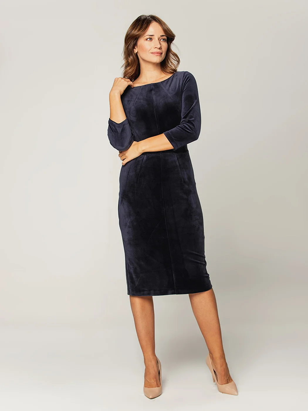 Elegancka granatowa sukienka