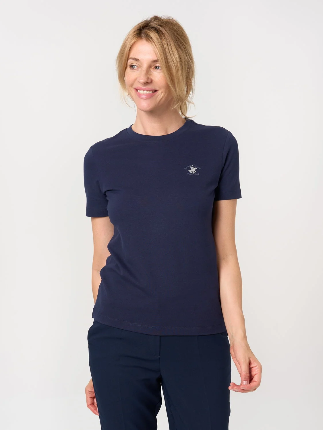 Granatowy t-shirt damski Beverly Hills Polo Club