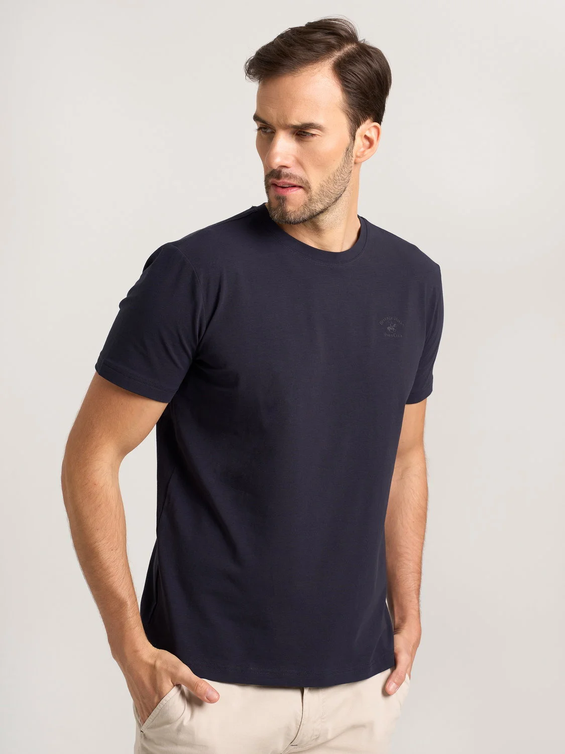 Granatowy t-shirt męski Beverly Hills Polo Club