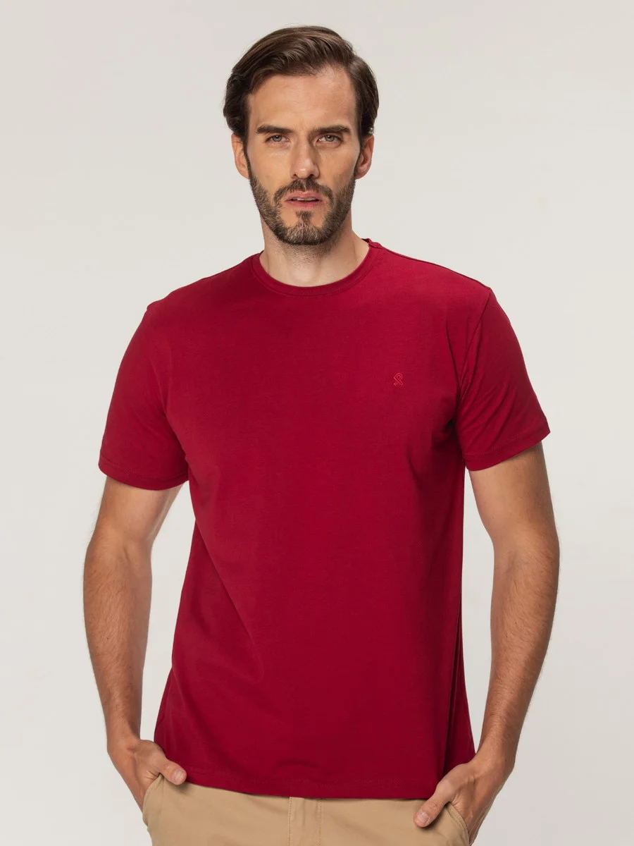 Bordowy t-shirt męski Willsoor