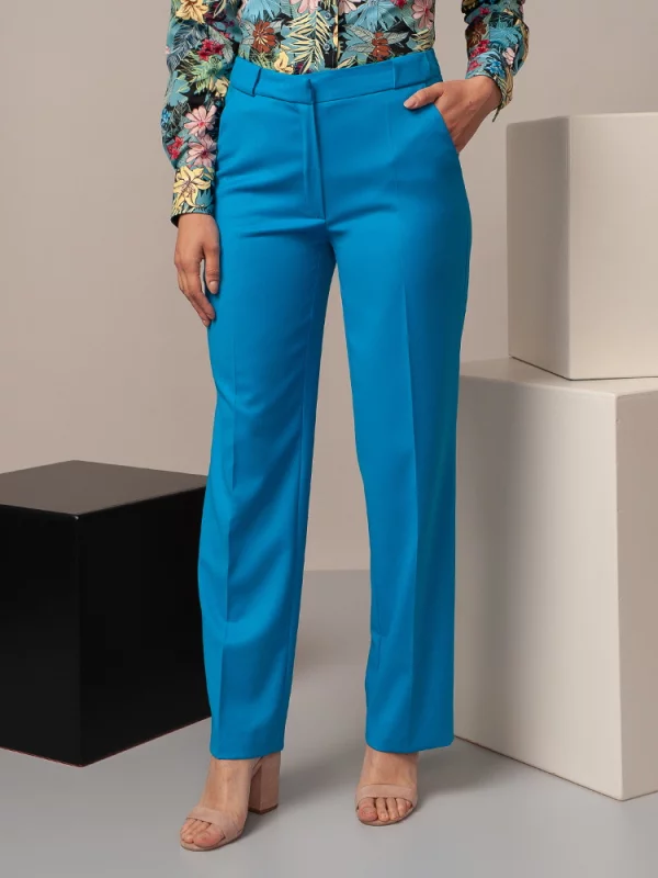 Niebieskie spodnie garniturowe