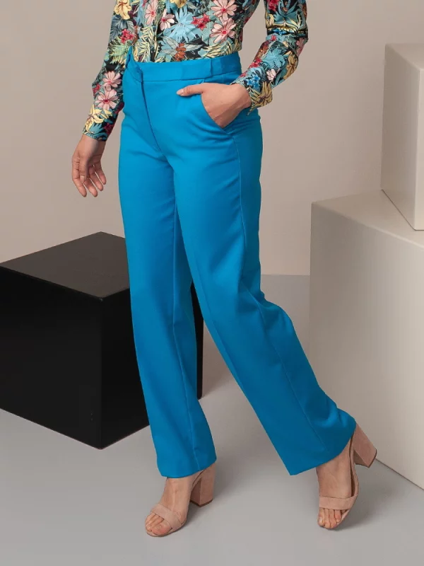 Niebieskie spodnie garniturowe