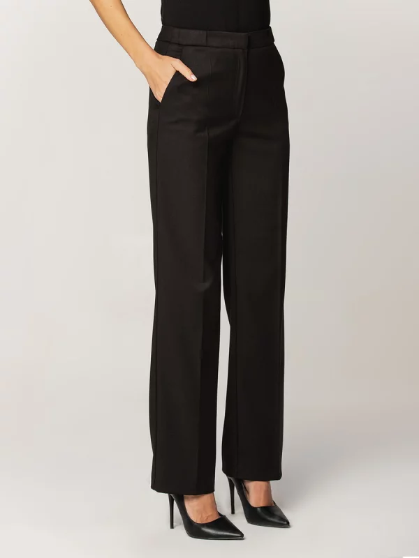 Czarne spodnie garniturowe