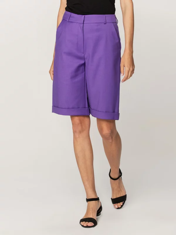 Fioletowe spodenki do garnituru