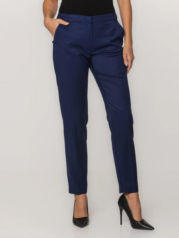 Granatowe spodnie garniturowe