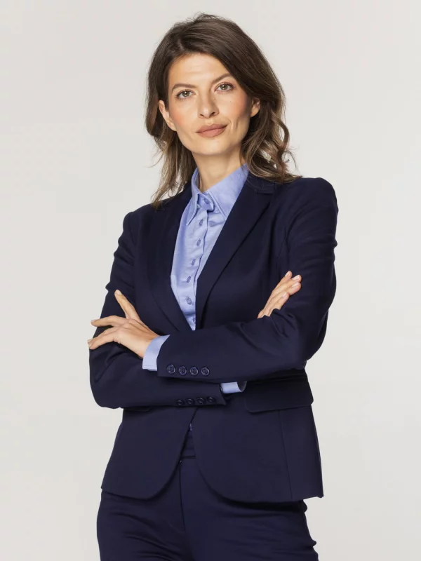 Granatowa marynarka damska