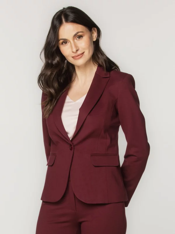 Bordowa marynarka damska