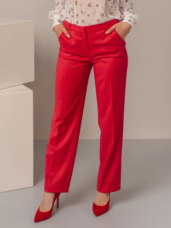 Czerwone spodnie garniturowe