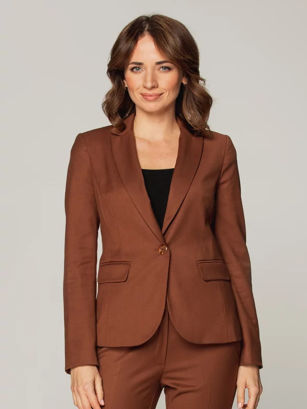 Czekoladowa marynarka damska