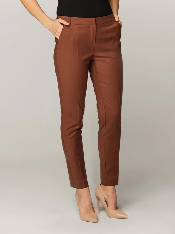 Czekoladowe spodnie garniturowe