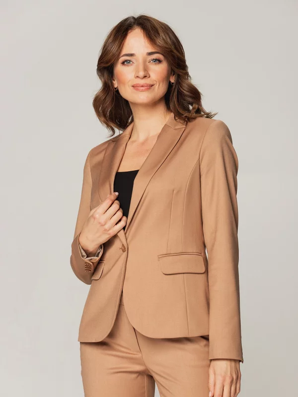 Camelowa marynarka damska