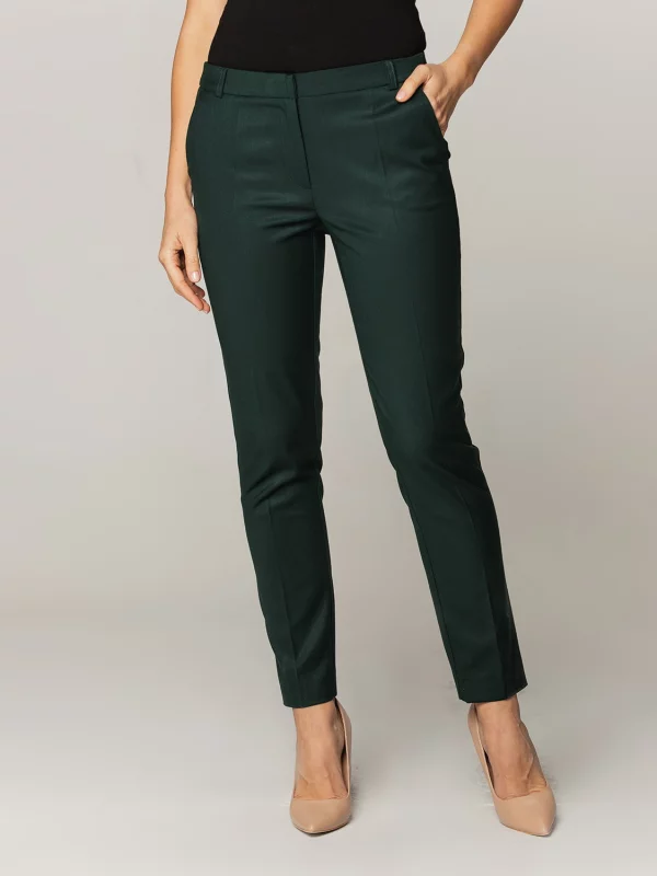 Ciemnozielone spodnie garniturowe