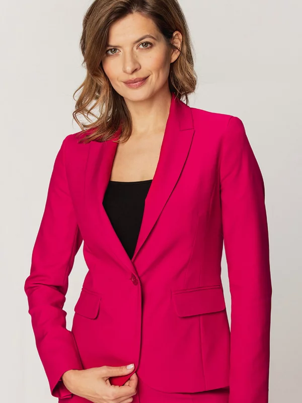 Malinowa marynarka damska