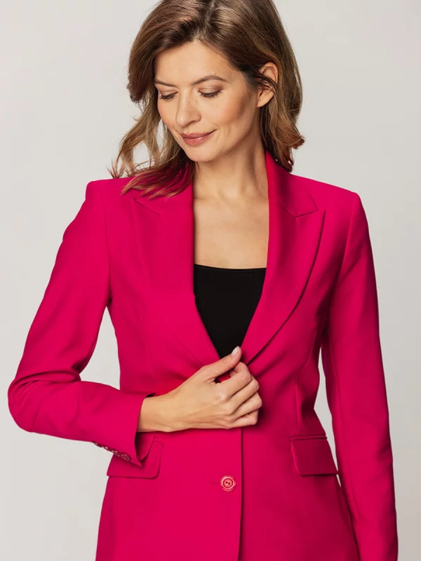 Malinowa marynarka damska