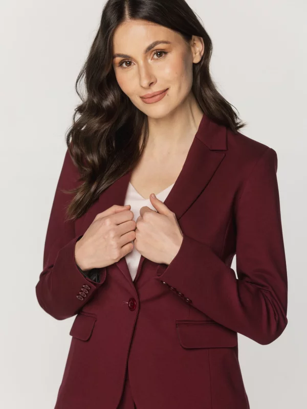 Bordowa marynarka damska