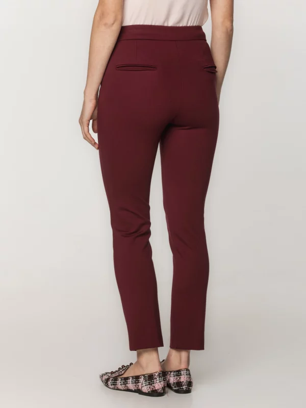 Bordowe spodnie garniturowe
