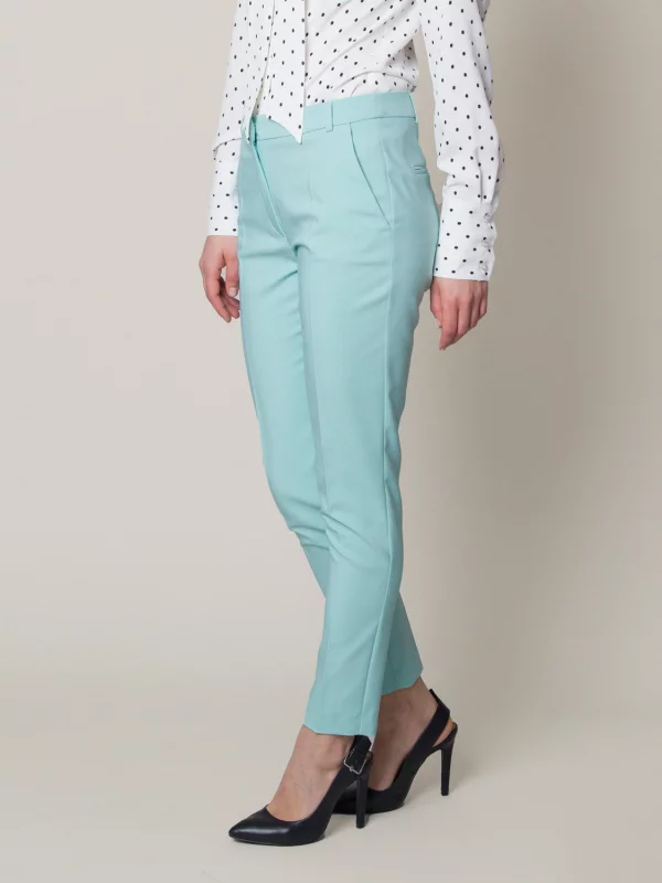 Miętowe spodnie garniturowe