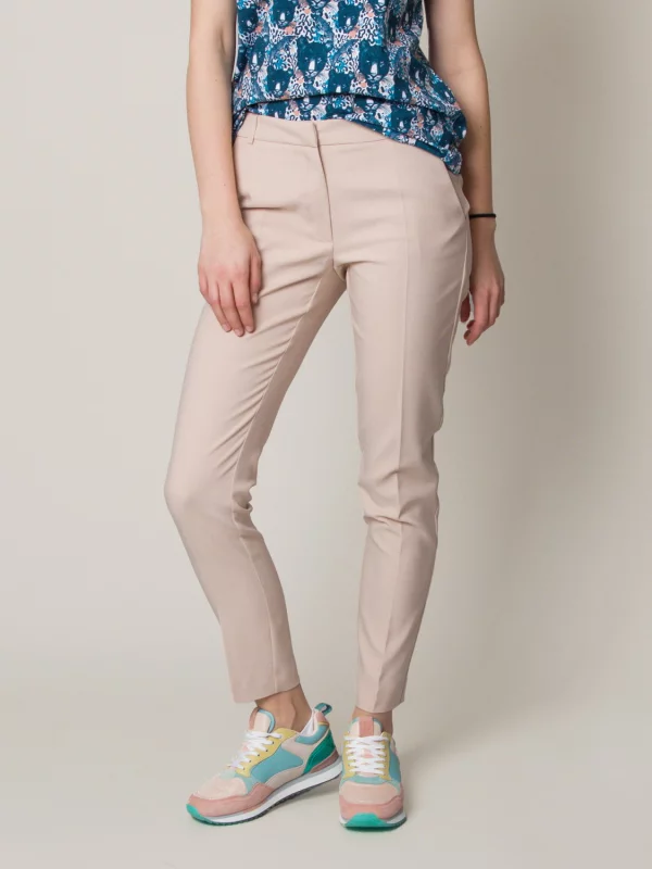 Beżowe spodnie garniturowe