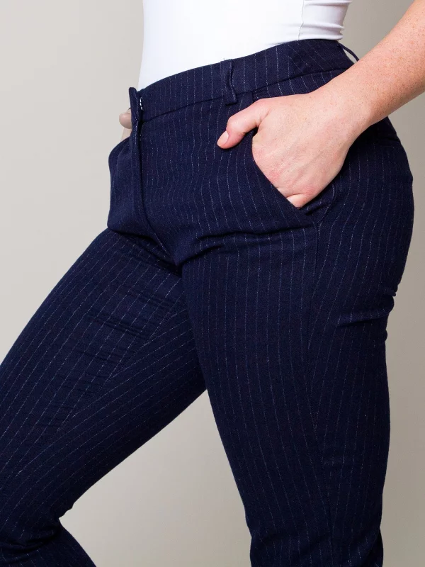 Granatowe spodnie garniturowe