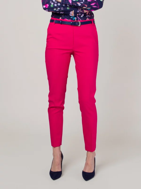 Fuksjowe spodnie garniturowe